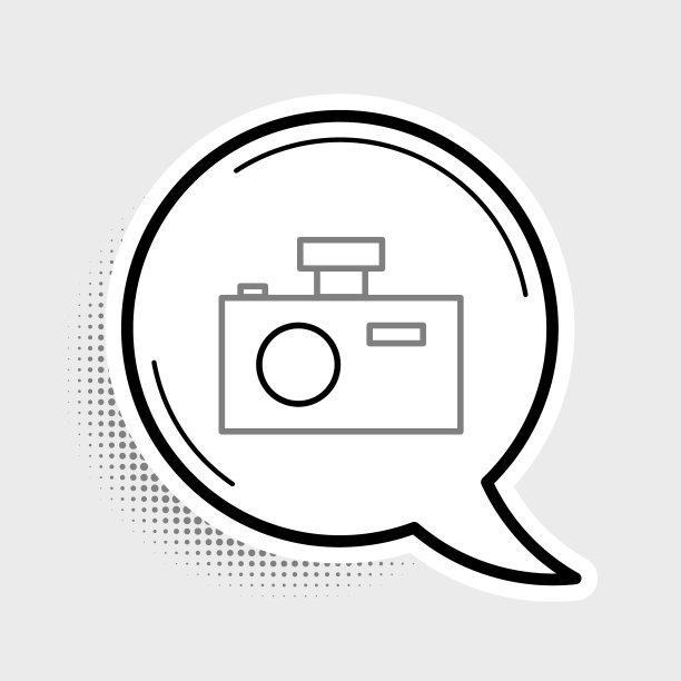 线照片相机图标孤立在灰色背景图片下载