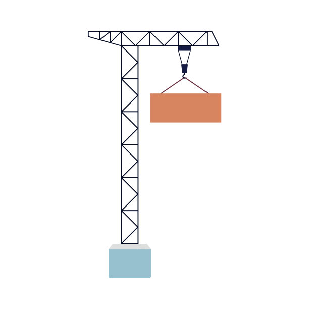 工业起重机起吊船舶集装箱图标平图片下载
