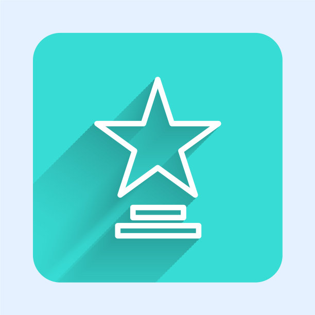 白线电影奖杯图标孤立与长图片下载