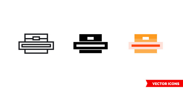 扫描股票图标3种类型的孤立符号图片下载