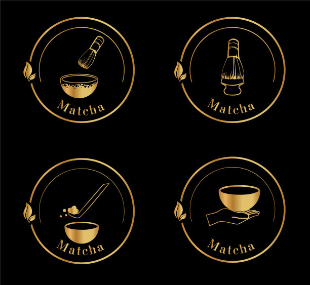 抹茶的标志是金色的图片下载