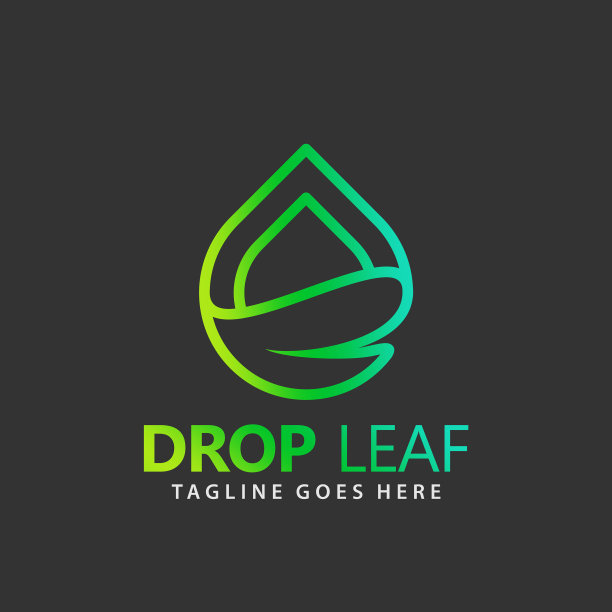 抽象的落绿叶标志设计图片下载