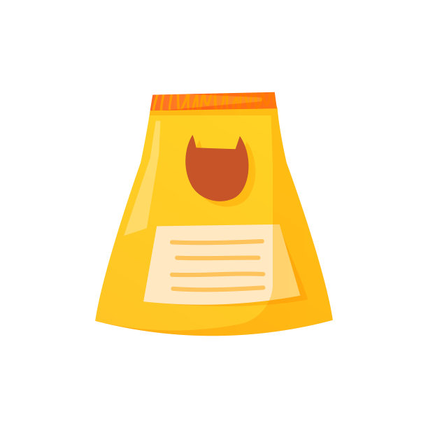 卡通风格的袋装猫粮或猫砂图片下载