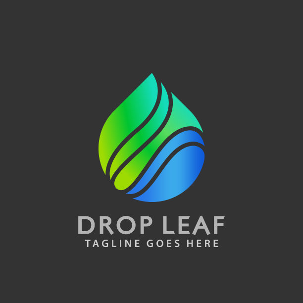 令人敬畏的drop leaf标志设计图片下载