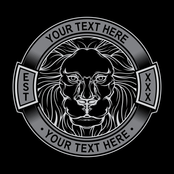 狮子标志黑白图片下载