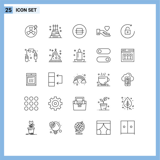 25个象形文字简单的线条旋转爱情图片下载