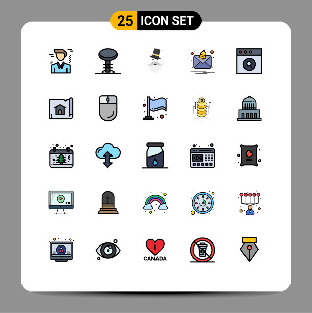 可编辑线包25简单填充线平图片下载