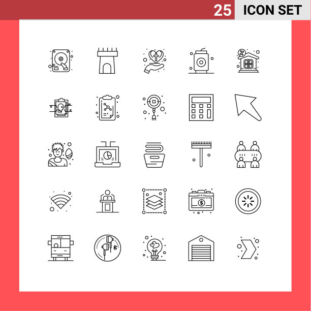 包25现代线条符号和符号的网页图片下载