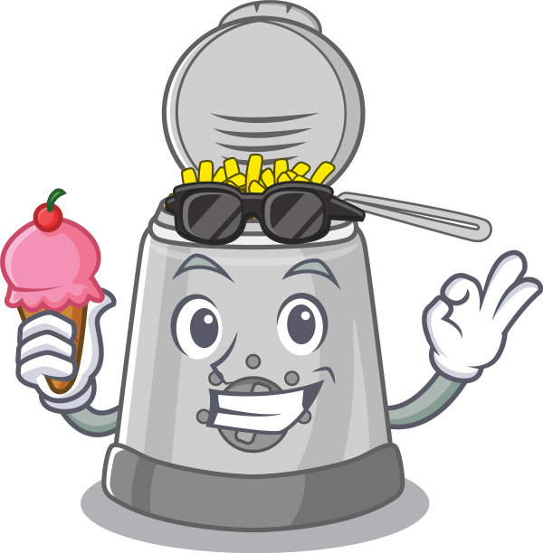 笑脸油炸用冰的卡通设计图片下载