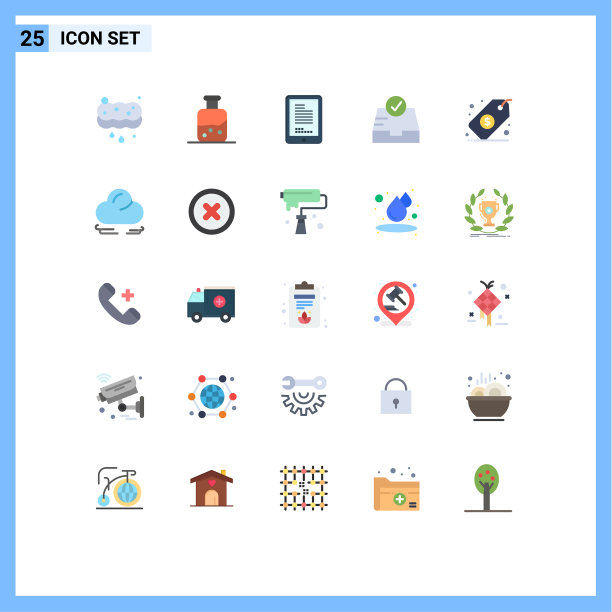 25个创意图标的现代符号和符号图片下载