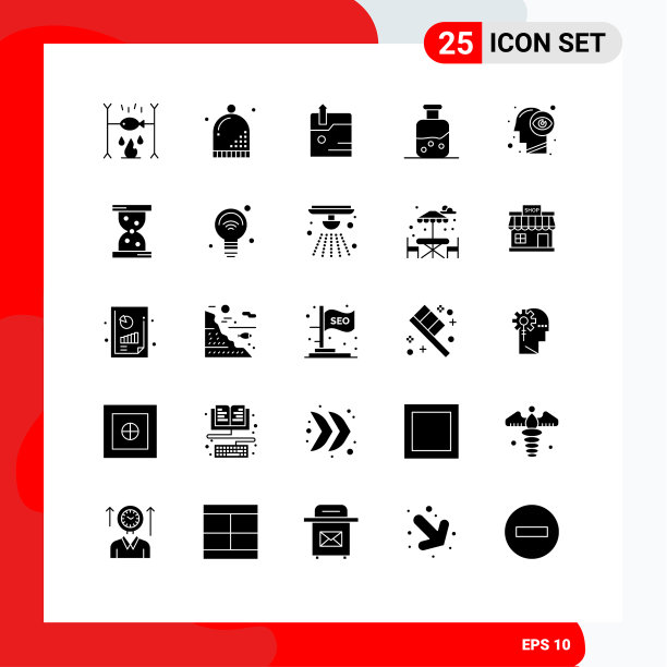 25固体字形概念的网站移动和图片下载