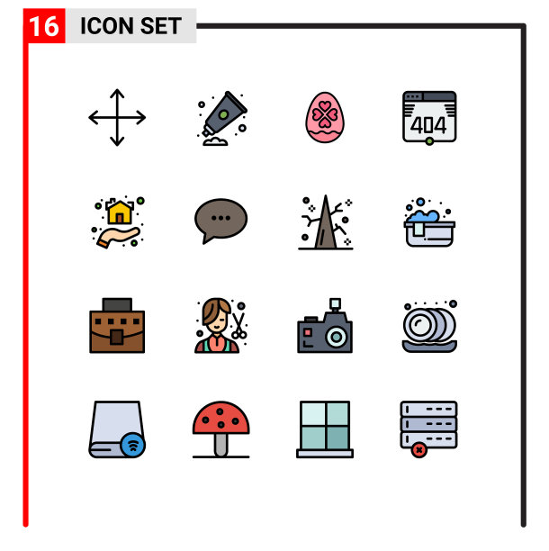 16个通用平色填充线标志符号图片下载