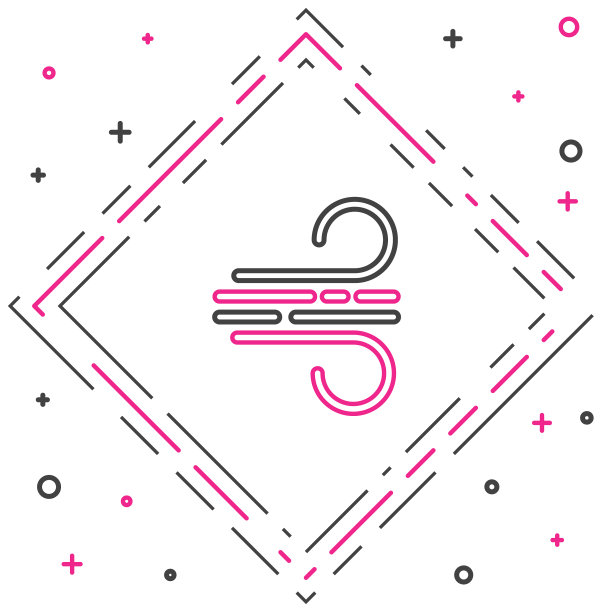 线风图标孤立在白色的背景风图片下载