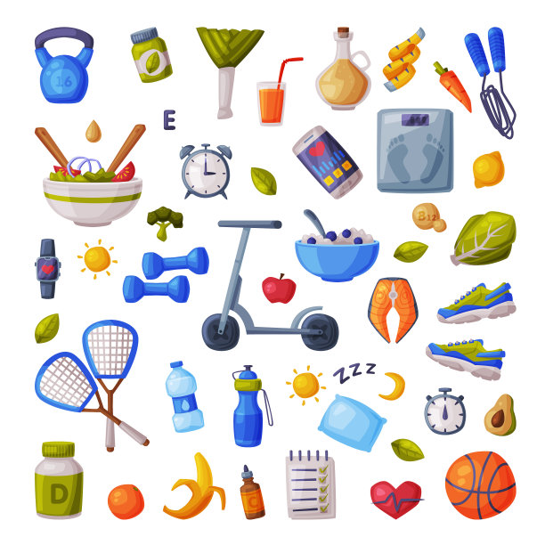 健康的生活方式和饮食大集多样图片下载