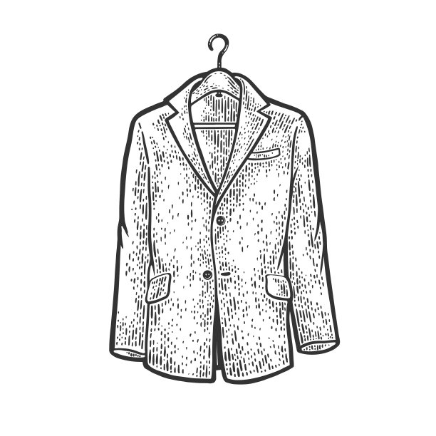 夹克上的衣架素描图片下载