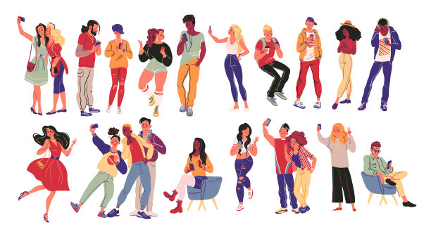 肖像组年轻的青少年在时尚图片下载