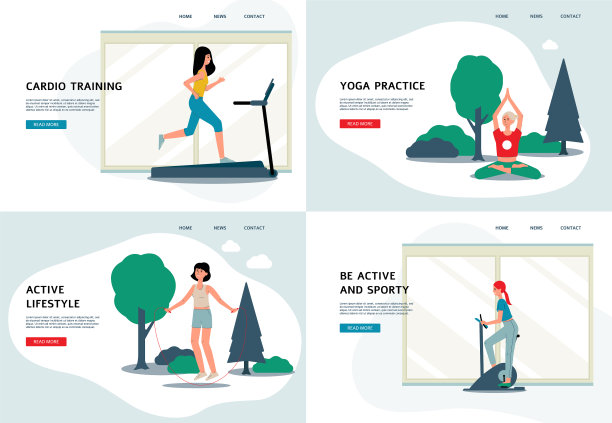 女子做运动-平面旗帜设女性图片下载