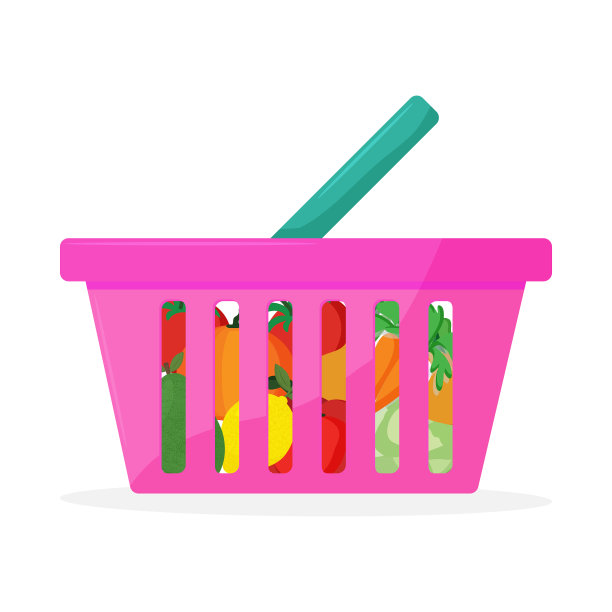 满满一篮子新鲜食品图片下载