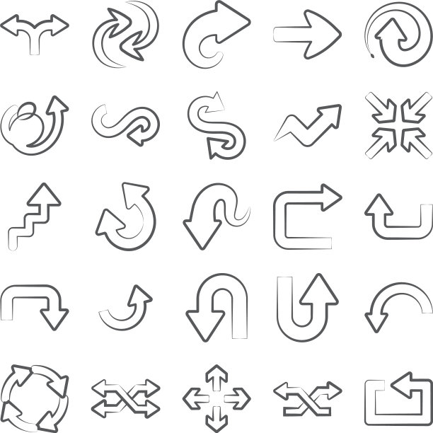 导航箭头图标在现代线性风格的pac图片下载