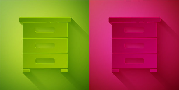 剪纸抽屉与文件图标隔离图片下载