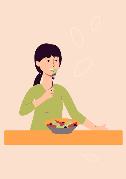 吃素食的女人卡通人物图片下载