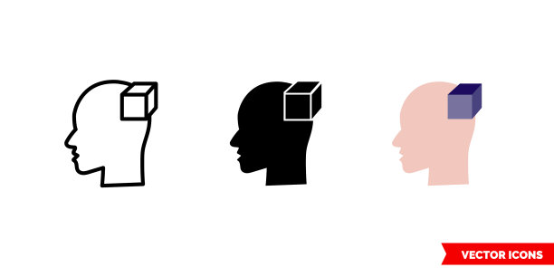 可视化技能图标3种类型孤立图片下载