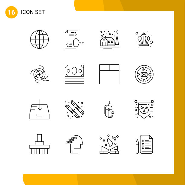 为宇宙日设置16个商业大纲包图片下载