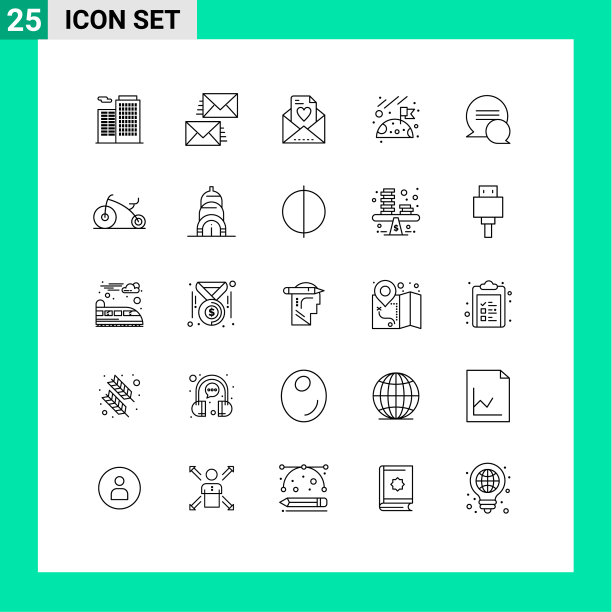 可编辑的线包25个简单的线宝贝图片下载