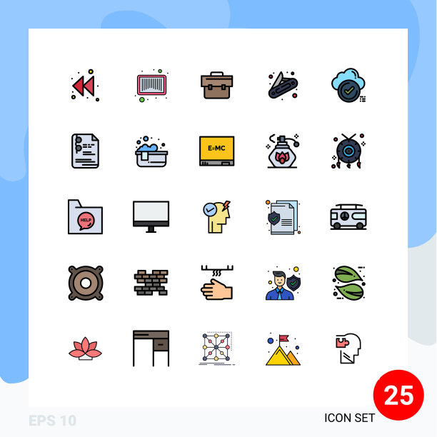 在网格上设置25个填充线平面颜色图片下载