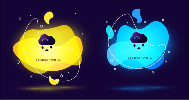 黑色的云与雪图标孤立在黑色图片下载