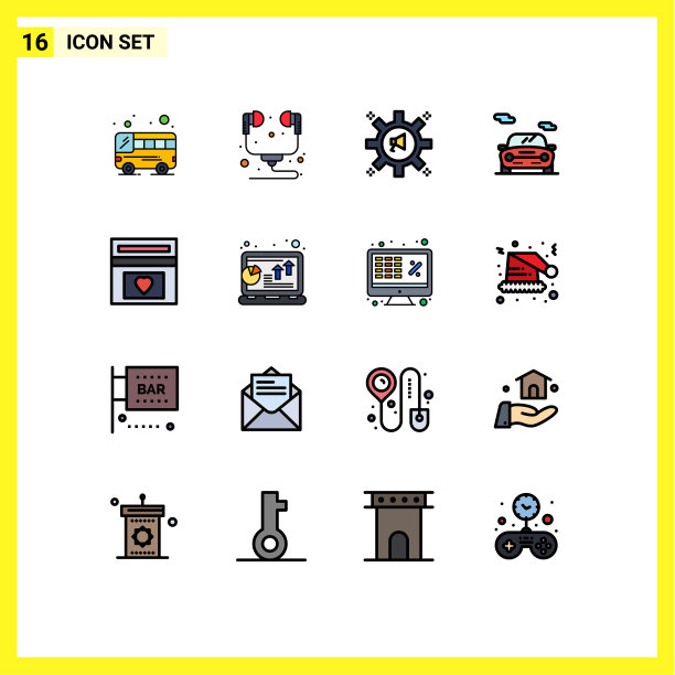 现代集16平色填充线条图片下载