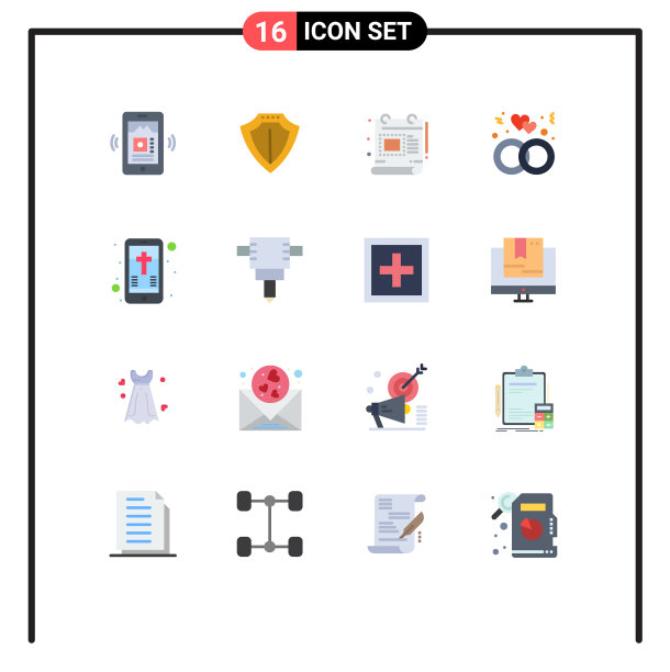 设置16个现代UI图标符号标志图片下载