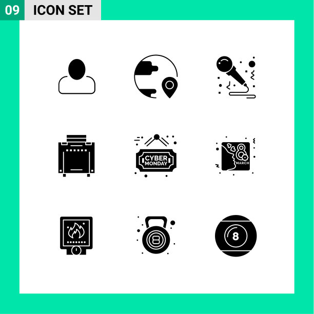 9组现代实心象形文字出售图片下载