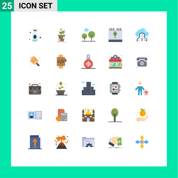 移动界面平色设25个象形图图片下载