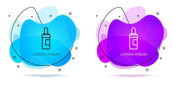 线胡子和胡子护理油瓶图标图片下载