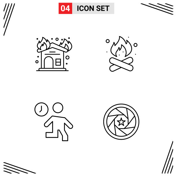 可编辑线包4简单填充线平图片下载