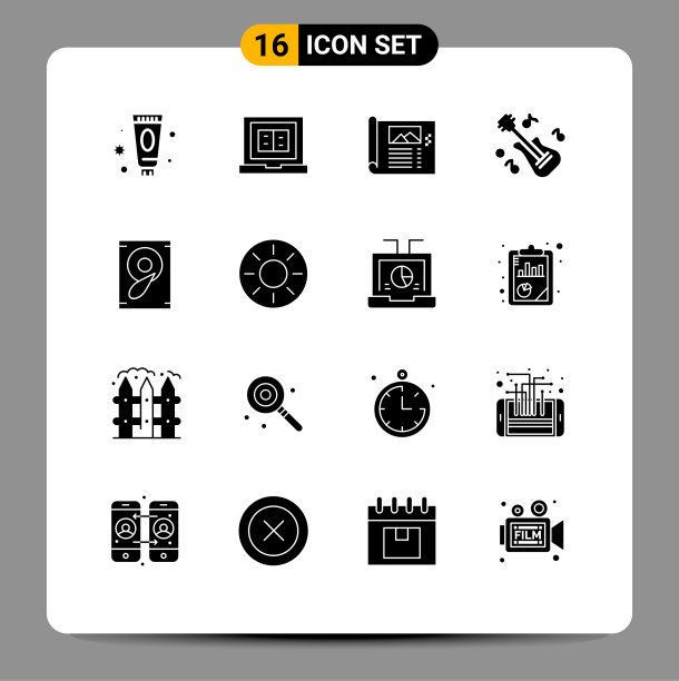 现代集16个立体象形文字和符号等图片下载