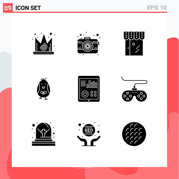 移动界面立体字形设置9个象形图图片下载