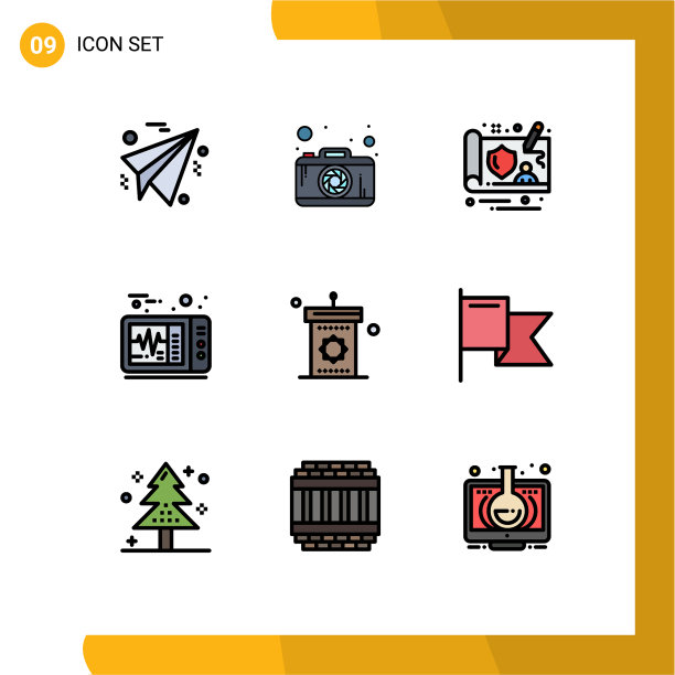 在网格上设置9填充线的平面颜色图片下载