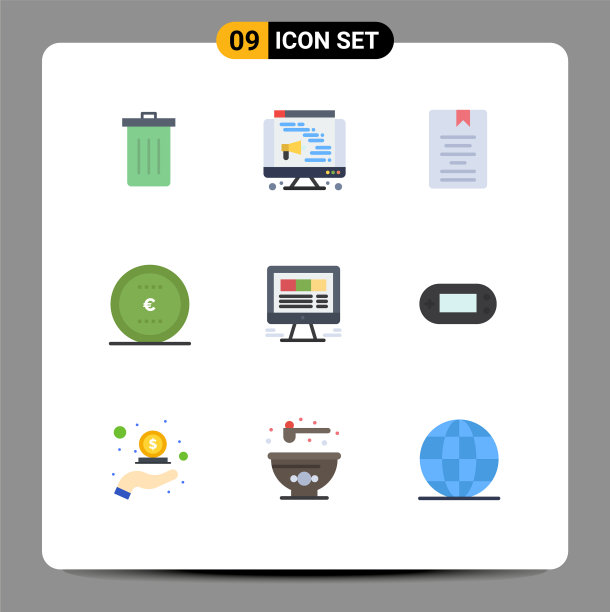 9 .平面色彩概念的网站，移动和应用程序图片下载