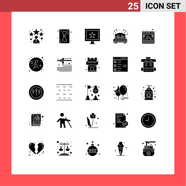 移动界面立体字形设置25个象形文字图片下载