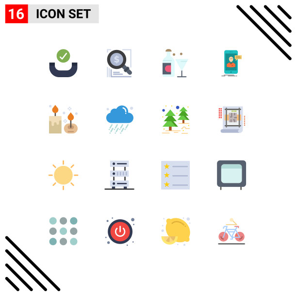 16种适用于网络和移动的通用平面颜色图片下载