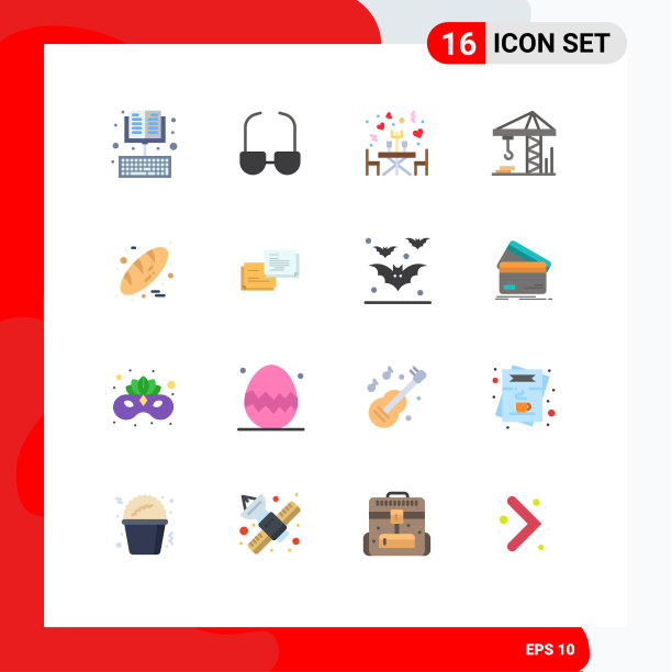 16种通用的单色标志象征着食物图片下载