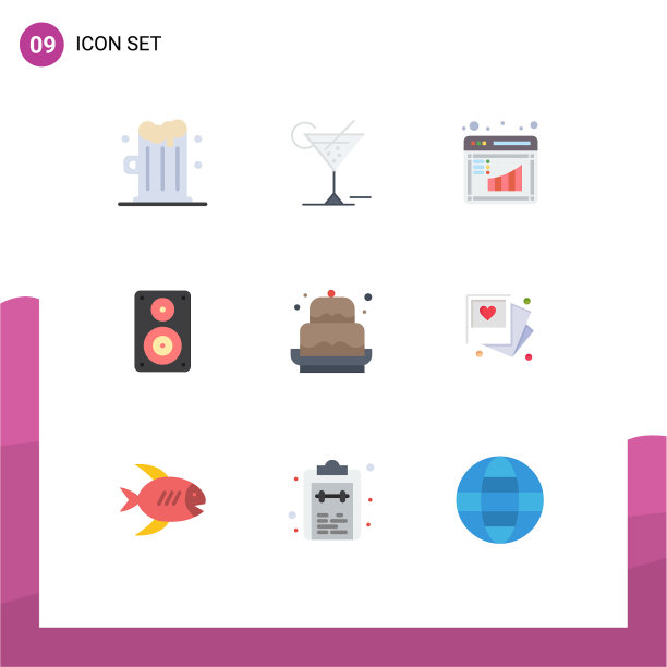 9 .平面色彩概念的网站，移动和应用程序图片下载