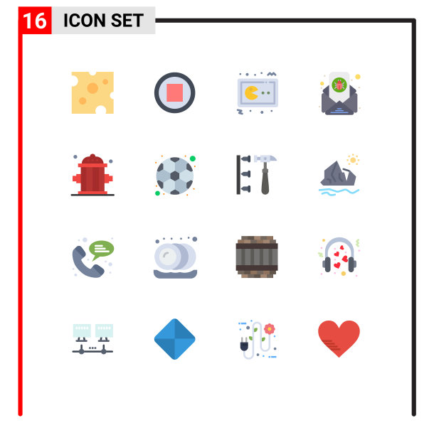 设置16平面颜色网格上的剪贴画字母图片下载