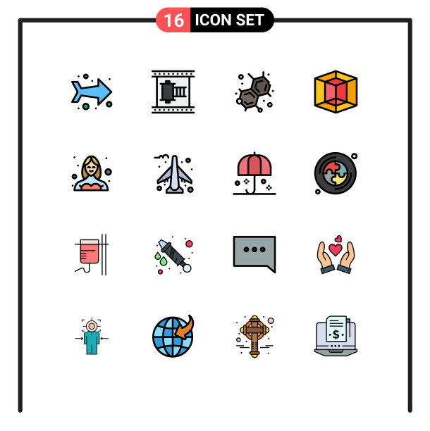 现代集16平色填充线条图片下载