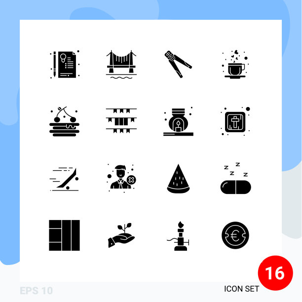将16个实字形、符号和符号分组图片下载