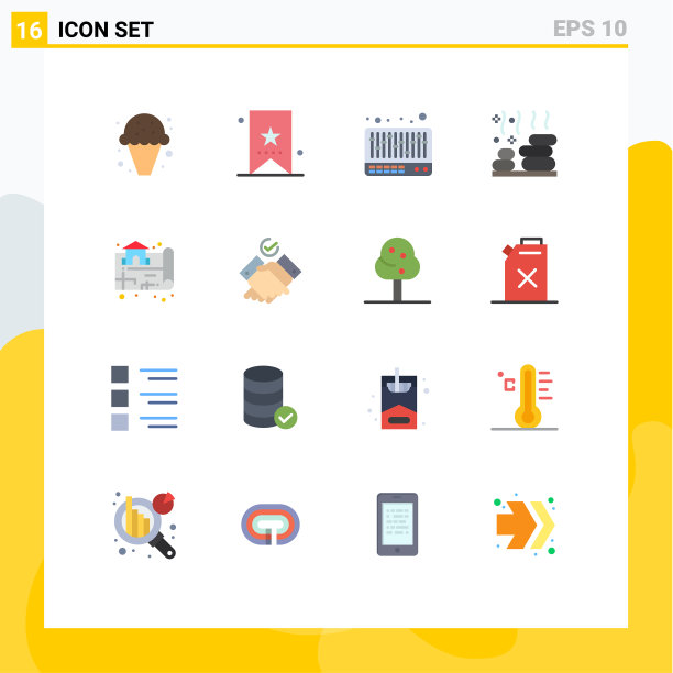 包16个创意平色地产石图片下载