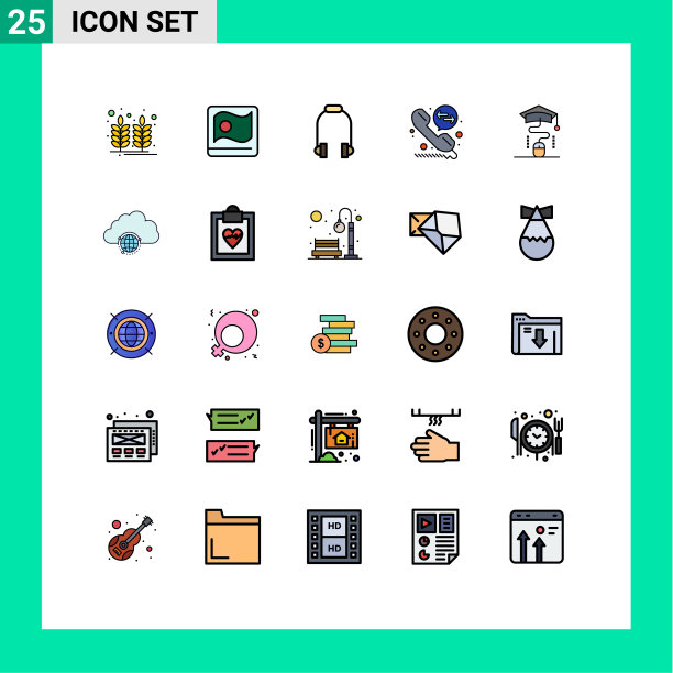 在网格上设置25个填充线平面颜色图片下载