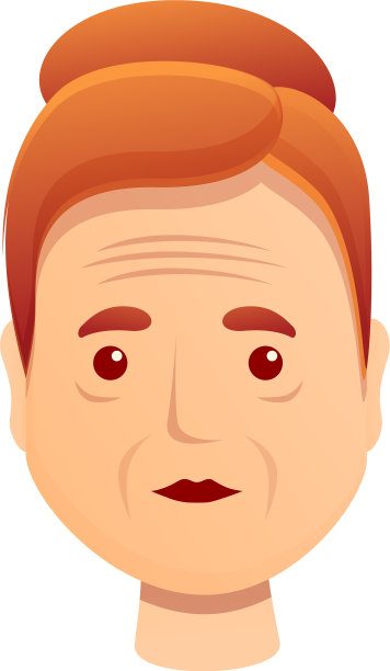 女人面部皱纹图标卡通风格图片下载